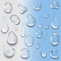 Water Drop Isolated Big Set Transparent And Blue Background Royalty Free Stock Photo