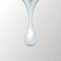 Water drop isolated on transparent background. Vector illustration. Royalty Free Stock Photo