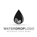 Water drop leaf logo circle plant spring nature landscape symbol,global nature elements design on white background Royalty Free Stock Photo