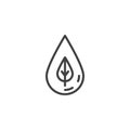 Water drop leaf outline icon Royalty Free Stock Photo