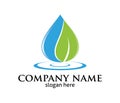 Water drop leaf pure source vector logo design