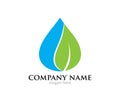 Water Drop Leaf Pure Source Vector Logo Design
