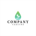 Water drop leaf vector logo design Royalty Free Stock Photo