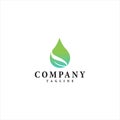 Water drop leaf vector logo design Royalty Free Stock Photo