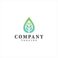 Water drop leaf vector logo design Royalty Free Stock Photo