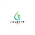 Water drop leaf vector logo design Royalty Free Stock Photo