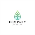 Water drop leaf vector logo design Royalty Free Stock Photo