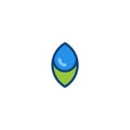 Water drop leaf. Vector logo icon template Royalty Free Stock Photo