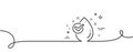 Water drop line icon. Clean aqua with check sign. Continuous line with curl. Vector Royalty Free Stock Photo
