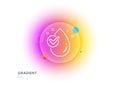 Water drop line icon. Clean aqua with check sign. Gradient blur button. Vector