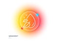 Water drop line icon. Moisture sign. Gradient blur button. Vector