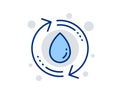 Water drop line icon. Recycle clean aqua sign. Vector Royalty Free Stock Photo