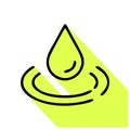 Water drop line icon, vector pictogram of raindrop and waves Royalty Free Stock Photo