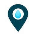 Water drop location map pin pointer icon. Element of map point for mobile concept and web apps. Icon for website design and app de Royalty Free Stock Photo