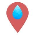 Water drop location map pin pointer icon. Element of map point for mobile concept and web apps. Icon for website design and app de Royalty Free Stock Photo