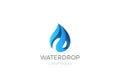 Water drop Logo design. Ribbon Waterdrop icon Aqua Royalty Free Stock Photo