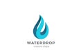 Water drop Logo design template. Wave concept.Waterdrop icon. Aqua droplet Logotype idea. Royalty Free Stock Photo