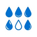 Water drop logo icon vector. rain droplet on white background. liquid bubble symbol shape isolated Royalty Free Stock Photo