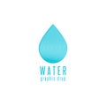 Water drop logo line blue design element, creative clean natural mineral aqua emblem