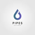 Water drop logo plumbing pipes vector illustration design