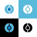 Water drop logo template, oil droplet icon design, circle shape symbol - Vector Royalty Free Stock Photo