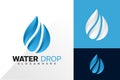 Water drop logo vector design. Abstract emblem, designs concept, logos, logotype element for template