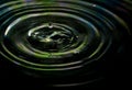 Water drop making ripples Royalty Free Stock Photo