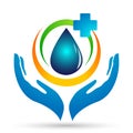 Water drop medical health care logo concept of water drop wellness symbol icon nature drops elements vector design Royalty Free Stock Photo