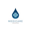 Water Drop Medical, Hospital or Cross Plus Icon Vector Logo Template Illustration Design Royalty Free Stock Photo