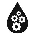 Water drop nanotechnology icon, simple style