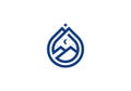 water drop with night mountain logo Royalty Free Stock Photo