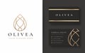 Water drop / olive oil logo and business card design Royalty Free Stock Photo