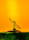 Water Drop Collisions Macro Photography with orange background Royalty Free Stock Photo