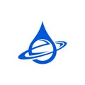 water drop planet orbit circle logo design, Suitable for any business related to Water and world