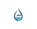 Water Drop Plumb Service Logo Design