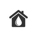 Water Drop, Plumbing Home or House Icon Logo Template Illustration Design. Vector EPS 10