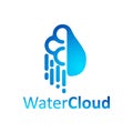 Water Drop, Rain Cloud logo Ideas. Inspiration logo design. Template Vector Illustration. Isolated On White Background Royalty Free Stock Photo