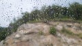 water drop rain wet on window transparent background horizontal abstract