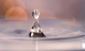 Water drop with ripple wave on surface of liquid Royalty Free Stock Photo