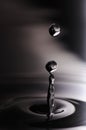 Water drop in rippled liquid