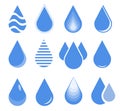 Water drop set, blue drop buttons