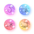 Water drop, Settings and Lock minimal line icons. For web application, printing. Vector