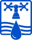 Water drop and spigot icon