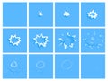 Water drop splash animation frames effect for games vector illustration