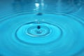 Water drop splash background blue, water ripple and anti-bubble drop - water surface tension Royalty Free Stock Photo