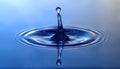 Water drop splash. blue color Royalty Free Stock Photo