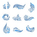 Water drop and splash eco icon vector set Royalty Free Stock Photo