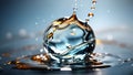 Water drop, Splash of water, Splash effect after collision a falling drops with water Surface Royalty Free Stock Photo