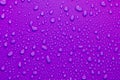 water drop texture close-up on purple matte background Royalty Free Stock Photo