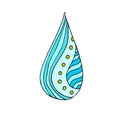 Water Drop Vector icon. Hand drawn logo. Sticker design.
